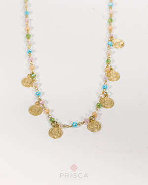 CL-AGS110ZMt_-_Collana_in_Argento_Placcato_Oro_Monete__Zirconi_Multicolor_2