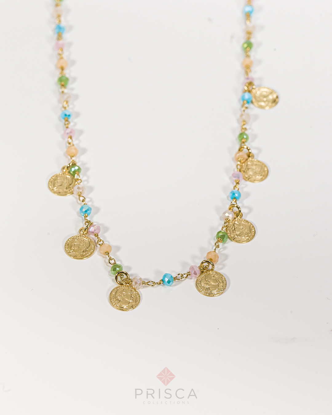 CL-AGS110ZMt_-_Collana_in_Argento_Placcato_Oro_Monete__Zirconi_Multicolor_2