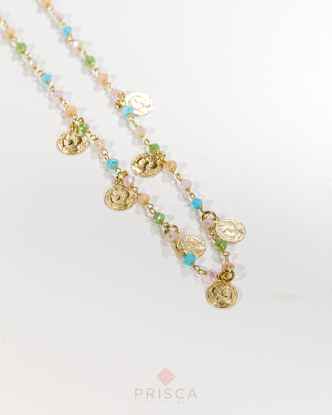 CL-AGS110ZMt_-_Collana_in_Argento_Placcato_Oro_Monete__Zirconi_Multicolor_3