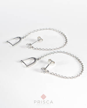 OR-ABC101ZBi4G-F_-_Orecchini_in_Argento_Punto_Luce__Zircone_Bianco_4_Griffe_Catena_Forzatina_1