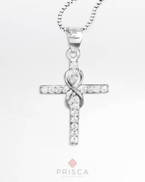 PD-ABR102ZBi-V_-_Pendente_in_Argento_Croce__Infinito_con_Zirconi_Zirconi_Bianco_Catena_Veneziana_1