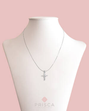 PD-ABR102ZBi-V_-_Pendente_in_Argento_Croce__Infinito_con_Zirconi_Zirconi_Bianco_Catena_Veneziana_2