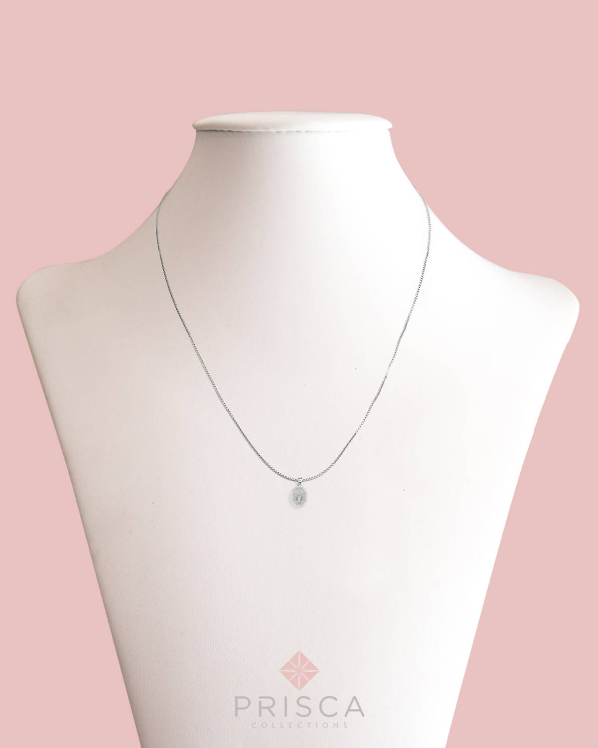 PD-ABR103PCBioM-V_-_Pendente_in_Argento_Madonnina_Miracolosa__Cornice_Pave_Bianco_Medio_Catena_Veneziana_1