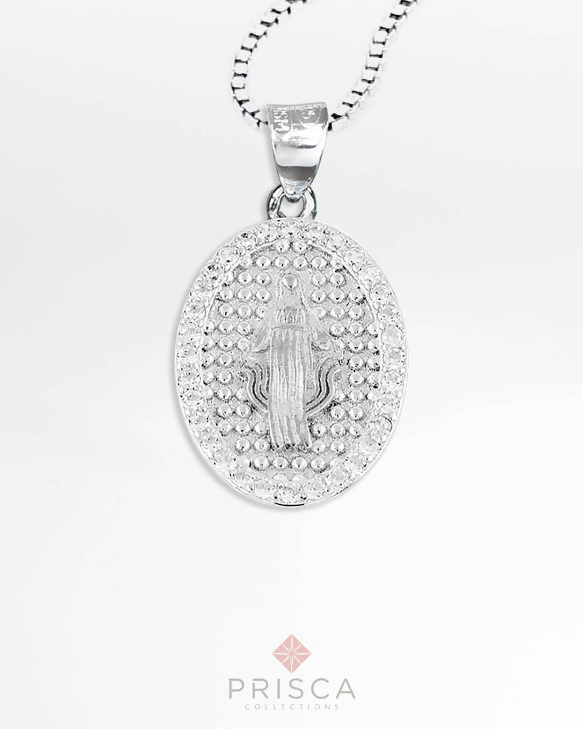 PD-ABR103PCBioM-V_-_Pendente_in_Argento_Madonnina_Miracolosa__Cornice_Pave_Bianco_Medio_Catena_Veneziana_2