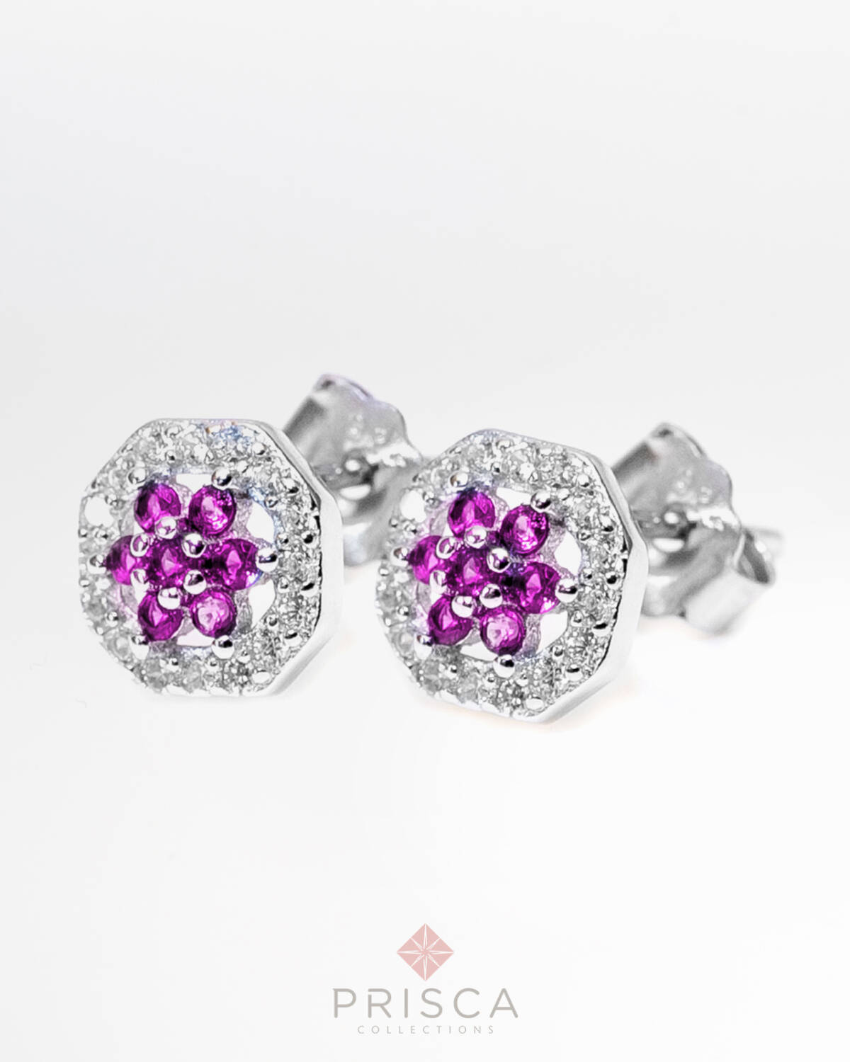 PR-ABN105ZMgPCBi-V_-_Parure_in_Argento_Fiore_5_petali_Zirconi_Magenta_Cornice_Pave_Bianco_Catena_Veneziana_2