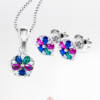 PR-ABN105ZMt-V_-_Parure_in_Argento_Fiore_5_petali_Zirconi_Multicolor_Catena_Veneziana_1