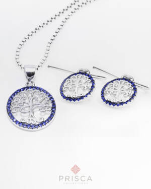 PR-ABS102PCBu-V_-_Parure_in_Argento_Albero_della_Vita__Cornice_Pave_Blu_Catena_Veneziana_1