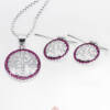PR-ABS102PCMg-V_-_Parure_in_Argento_Albero_della_Vita__Cornice_Pave_Magenta_Catena_Veneziana_1